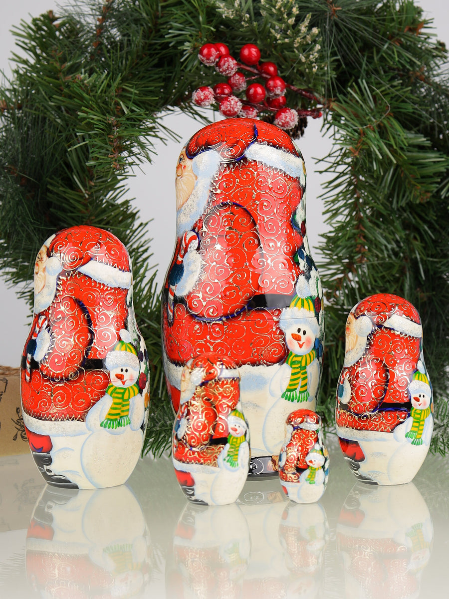Christmas Nesting dolls with Santa Claus | Firebirdworkshop