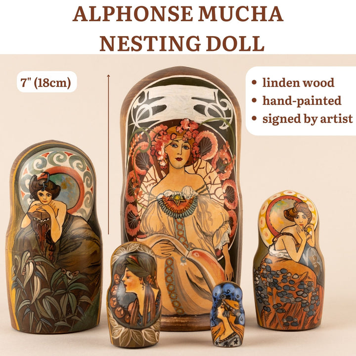 Nesting dolls Alphonse Mucha, Matryoshka