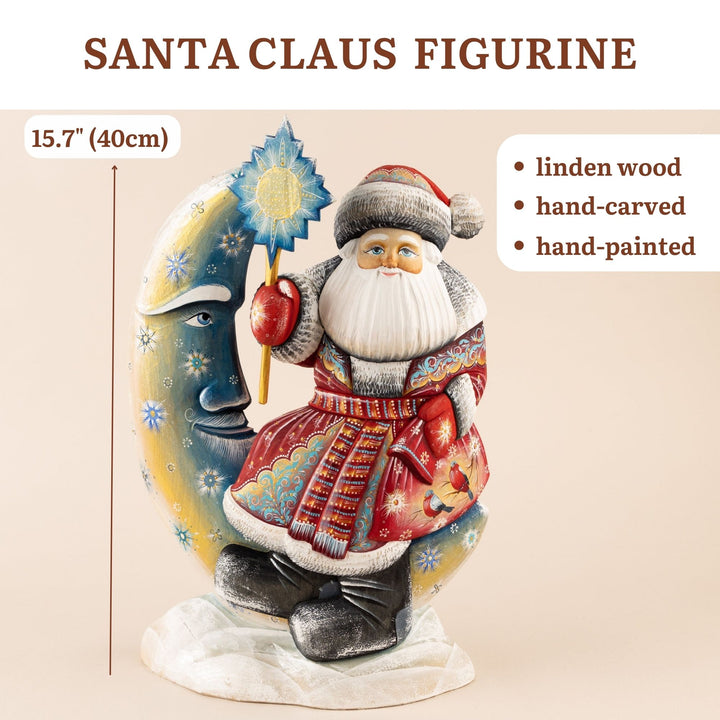 Santa figure Hand Carved wooden Santa Claus