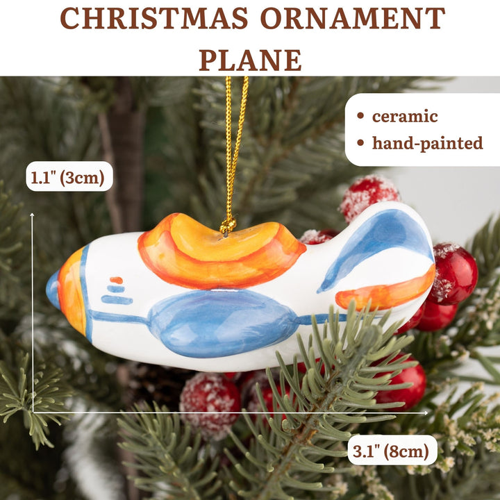 Christmas tree decorations ceramic "Plane"