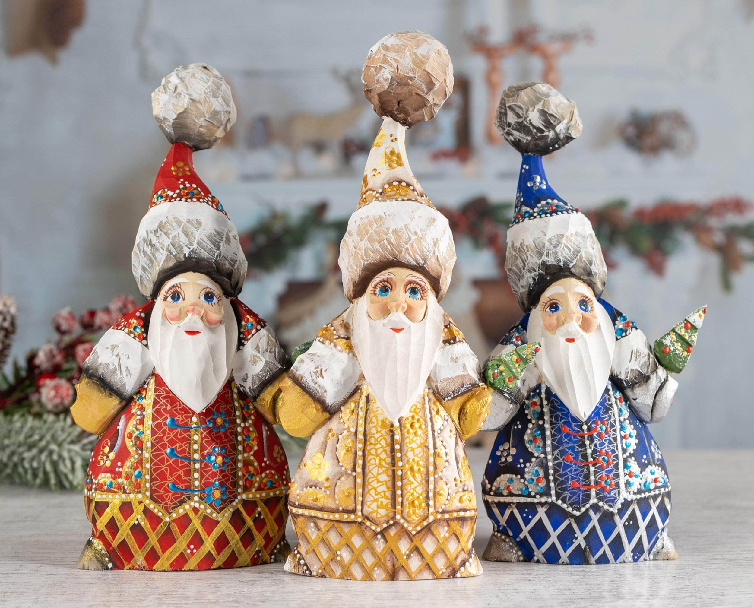 Carved Santa Claus Figurines   – FirebirdWorkshop