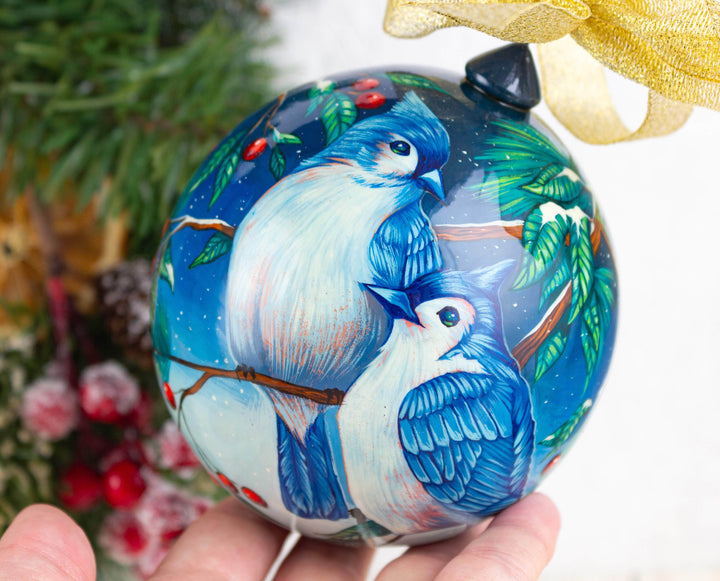 Christmas ornaments blue birds Christmas ball