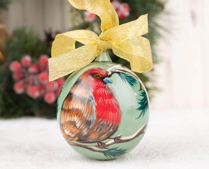 Christmas ornaments green birds Christmas ball