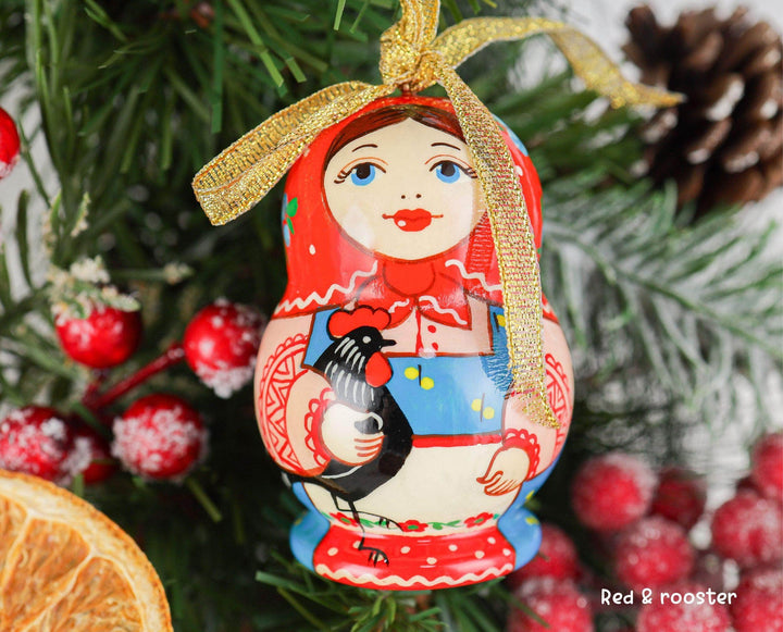 Christmas ornaments multicolored matryoshkas