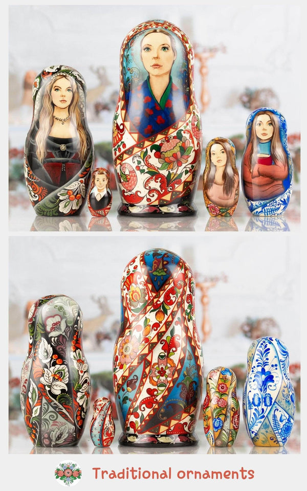 Custom nesting doll/Portrait 5-dolls nesting set/Family nesting cheapest doll/Personalized nesting doll