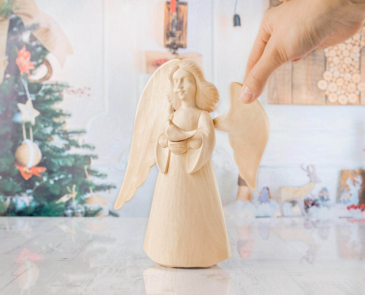 Easter Angel figurine DIY wooden angel figure
