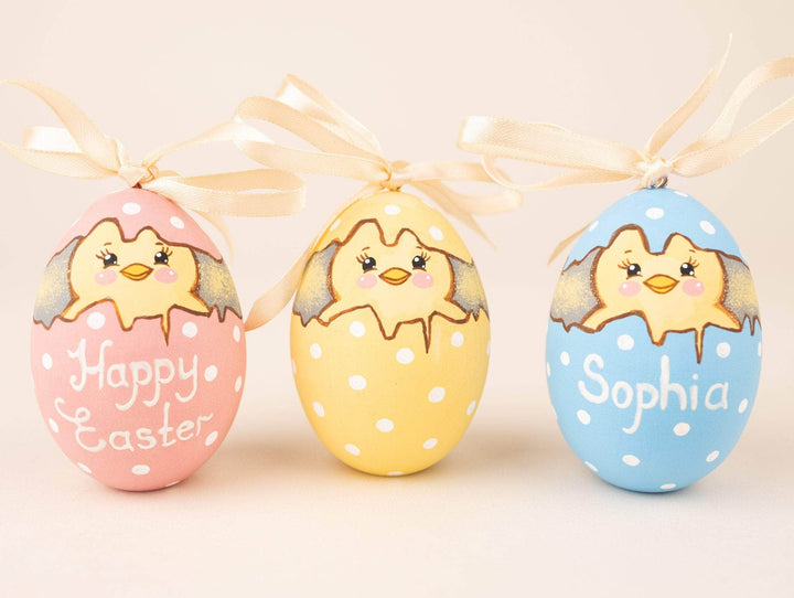 Easter eggs personalized, Painted Easter eggs, Wooden eggs, Easter decor, Easter decorations, Easter basket stuffers, Painted eggs Chick