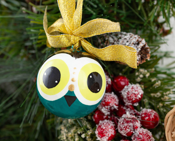 Multicolored Owl Christmas tree ornaments