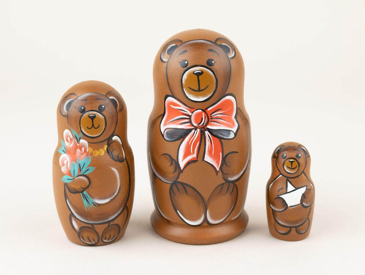Nesting dolls for kids with bear Matryoshka