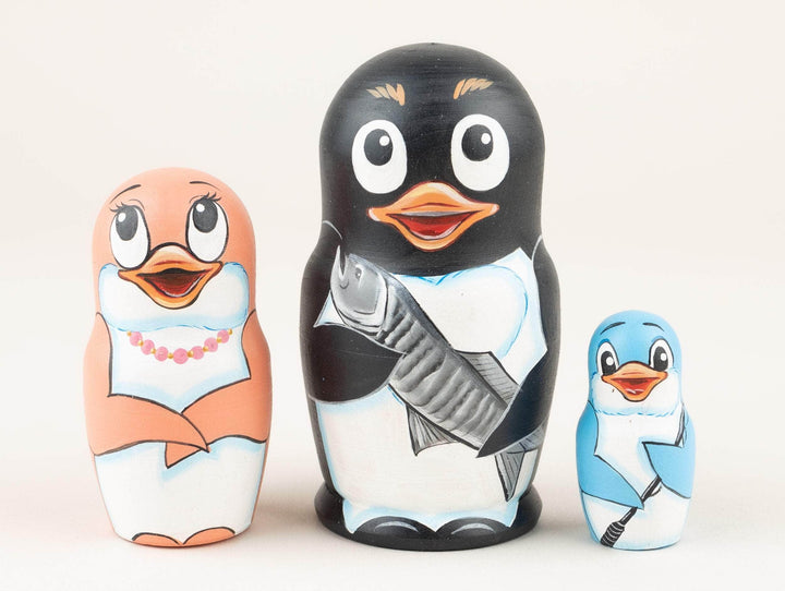 Nesting dolls for kids with penguin
