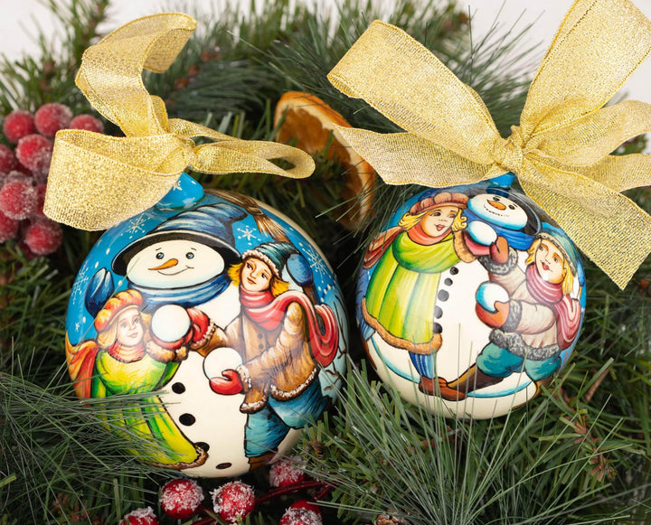Snowman Christmas ornaments blue ball