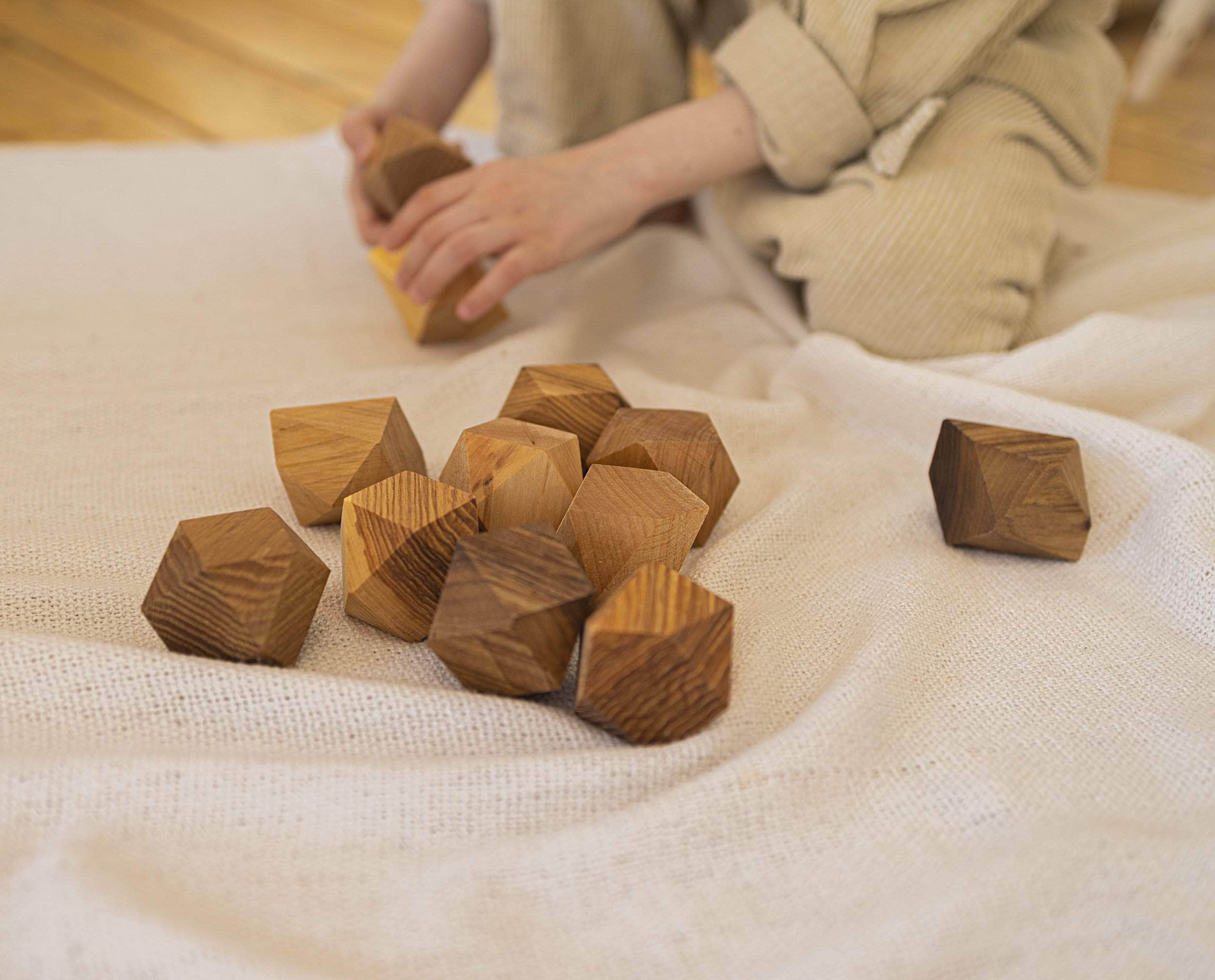 Tumi ishi blocks brown wooden stacking stones | Firebirdworkshop