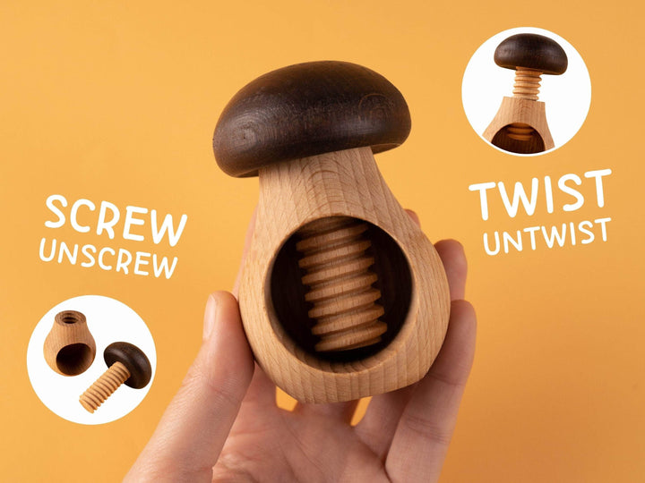 Twist untwist toy Mushroom with a screw