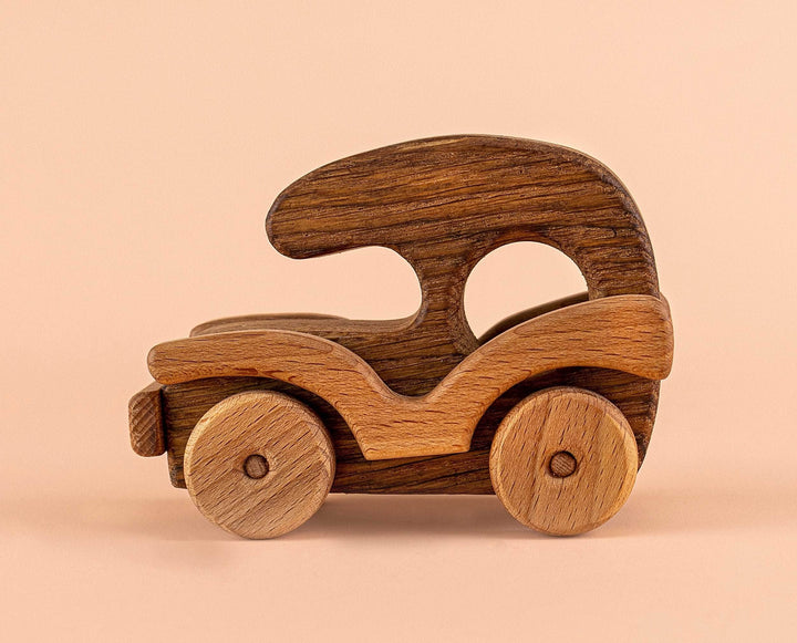 Wooden car brown toddler push toys