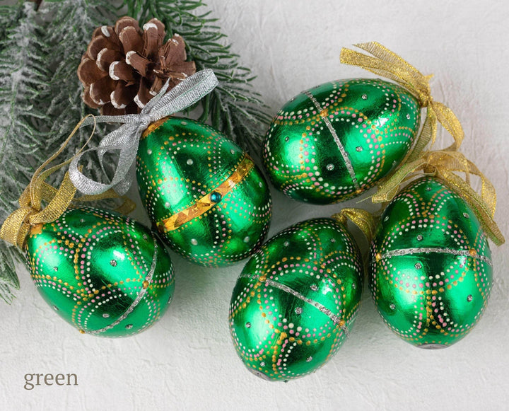 Wooden easter eggs Faberge Christmas ornaments