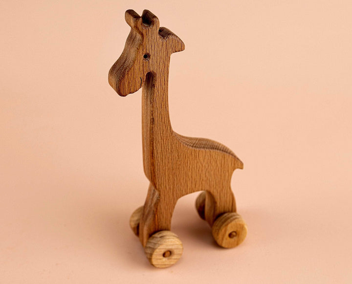 Wooden giraffe toy | Toddler push toys