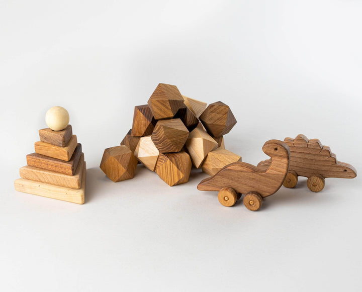 Wooden stacking toy Tumi Ishi blocks toddler push toys