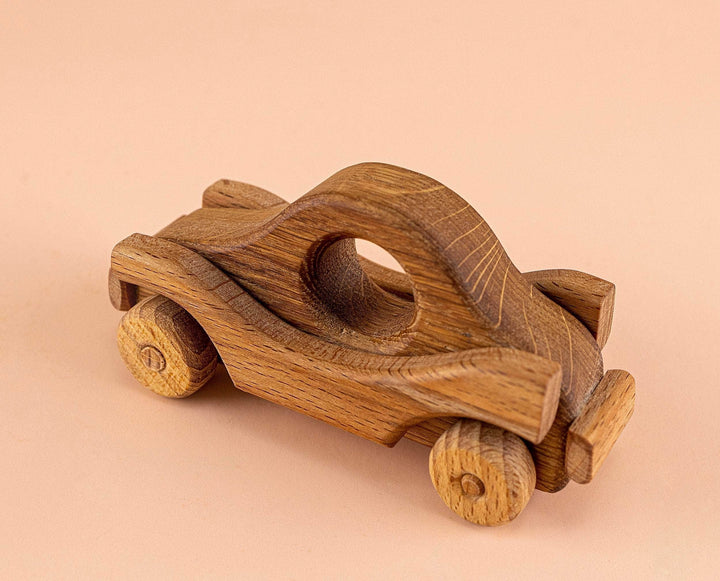 Wooden toy vehicles brown car